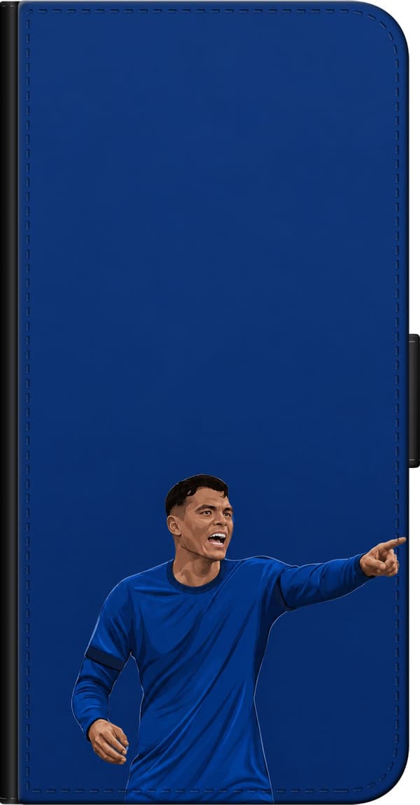 Kompatibel Tegnebogsetui til Sony Xperia Z3 Silva blå - Thiago Silva i blå kamptrøje mod mørkeblå baggrund blå