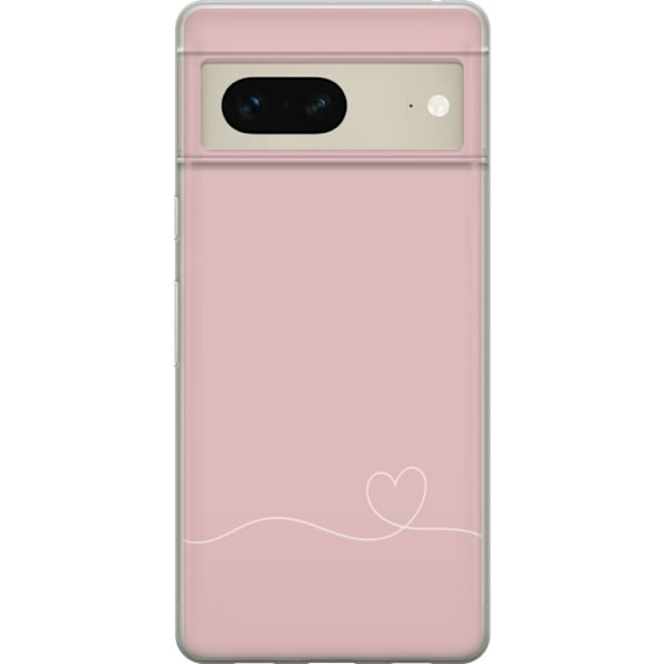 Google Pixel 7 Gjennomsiktig deksel Rosa Hjärna Design