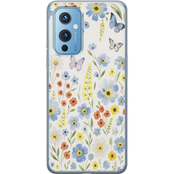 OnePlus 9 Läpinäkyvä kuori Kesäkukat