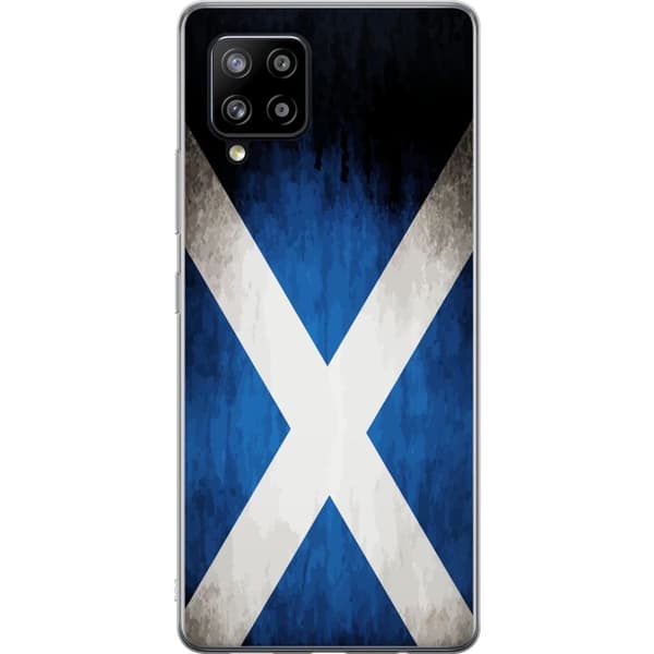 Kompatibelt Mobildeksel til Samsung Galaxy A42 5G Skottlands flagg med grunge effekt og blå hvit design blå