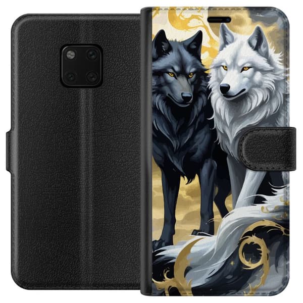 Kompatibel Tegnebogsetui til Huawei Mate 20 Pro Ulve i månen