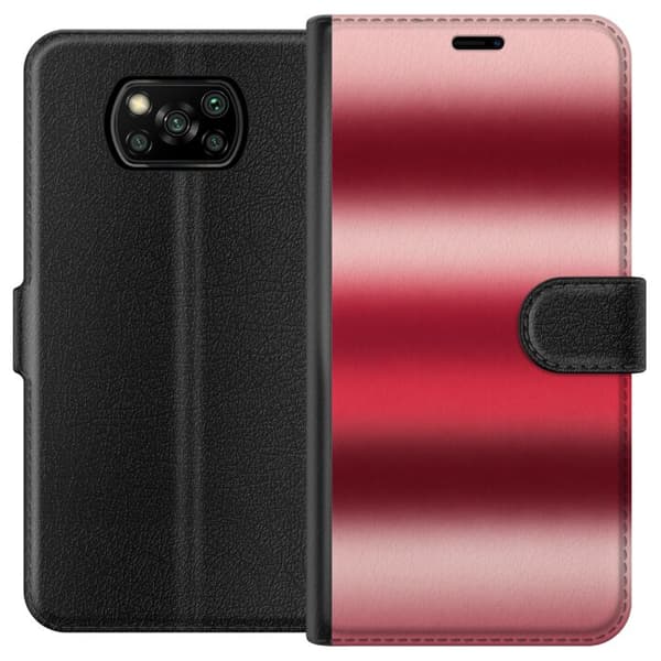 Kompatibelt Plånboksfodral till Xiaomi Poco X3 NFC Vinröd gradient röd