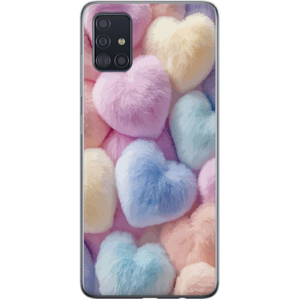 Samsung Galaxy A51 Genomskinligt Skal Hjärtan Kärlek Grafisk Design Romantiskt Motiv Populärt Symbol Grafiskt Mönster Dekoration
