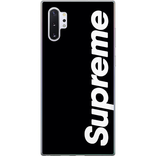 Samsung Galaxy Note10+ Genomskinligt Skal Supreme Svart Vit Streetwear Design Klassisk Modeikon Trend Urban Stil Grafiskt Motiv Populär