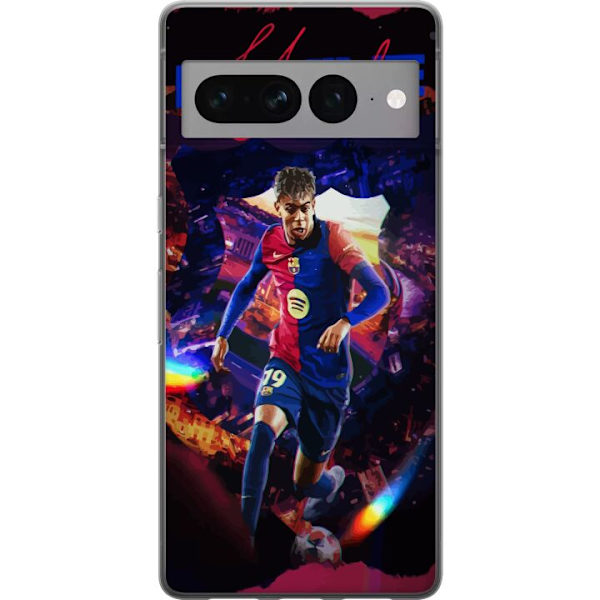 Google Pixel 7 Pro Genomskinligt Skal Yamal Rising Talent FC Barcelona Spelare Ung Fotbollsstjärna Populärt Motiv Sport Spanien Talent