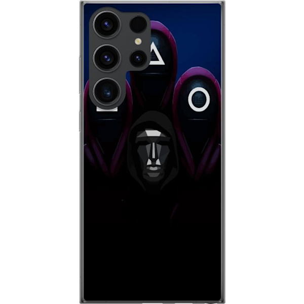 Samsung Galaxy S24 Ultra Genomskinligt Skal Squid Game Säsong 3 Nya Ikoner Populär Serie TV Motiv Asiatisk Drama Trend Ikoniskt Grafisk Design