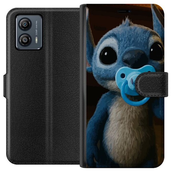 Motorola Moto G53 Lompakkokotelo Stitch & Napp - vauvateema söpöllä hahmolla