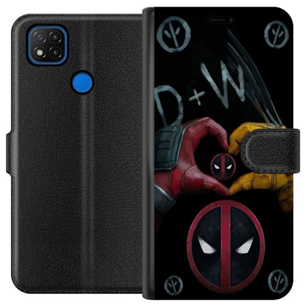 Xiaomi Redmi 9C Lommeboketui Deadpool & Wolverine Kjærlighet