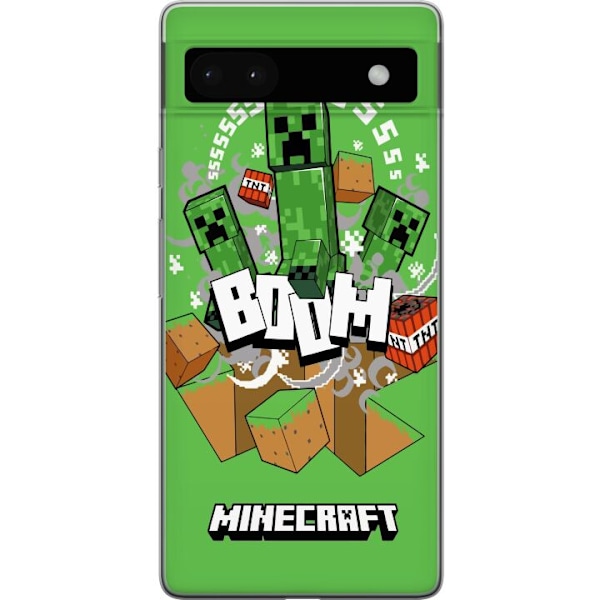 Google Pixel 6a Läpinäkyvä kuori Minecraft Boom
