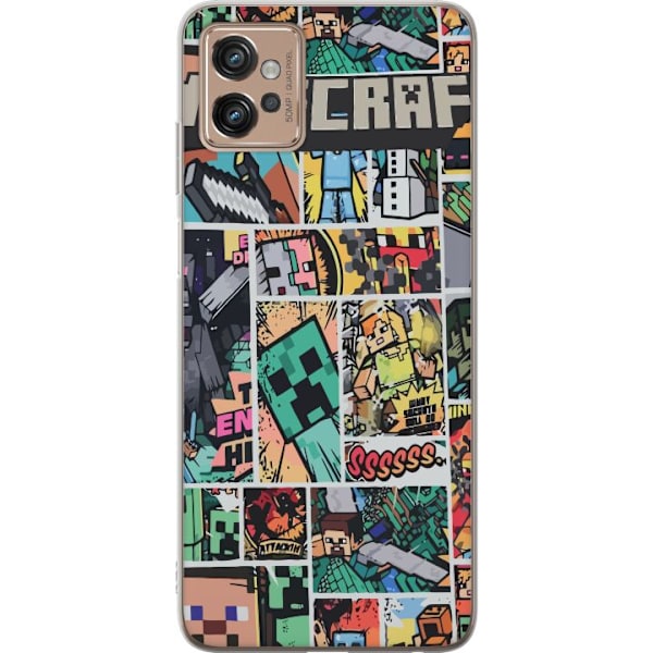 Motorola Moto G32 Gennemsigtig cover Minecraft Kunst