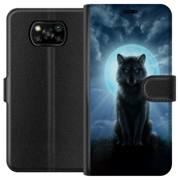 Xiaomi Poco X3 NFC Tegnebogsetui Ulv i mørke