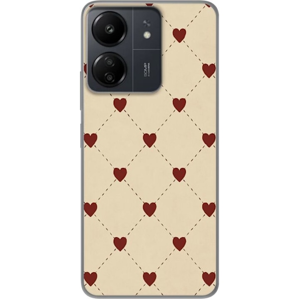 Xiaomi Redmi 13C Gennemsigtig cover Hjertegitter