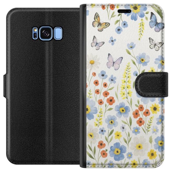 Kompatibelt Plånboksfodral till Samsung Galaxy S8 Sommarblommor