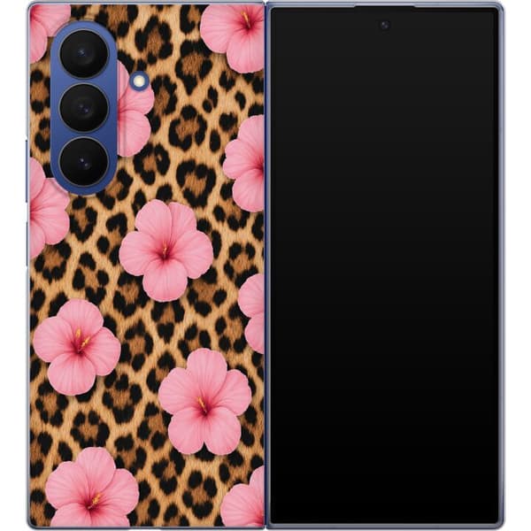 Kompatibelt Mobilskal till Samsung Galaxy Z Fold7 Brun blomsterleopard brun