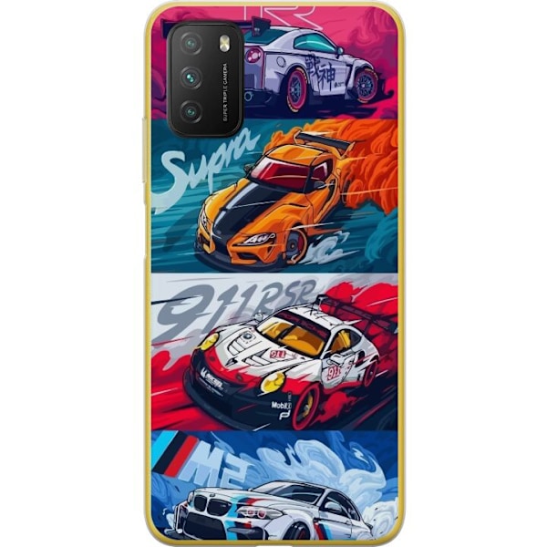 Xiaomi Poco M3  Läpinäkyvä kuori Nopeat Autot - Piirretty K