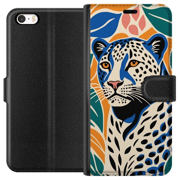 Apple iPhone 5s Lommeboketui Majestetisk Leopard