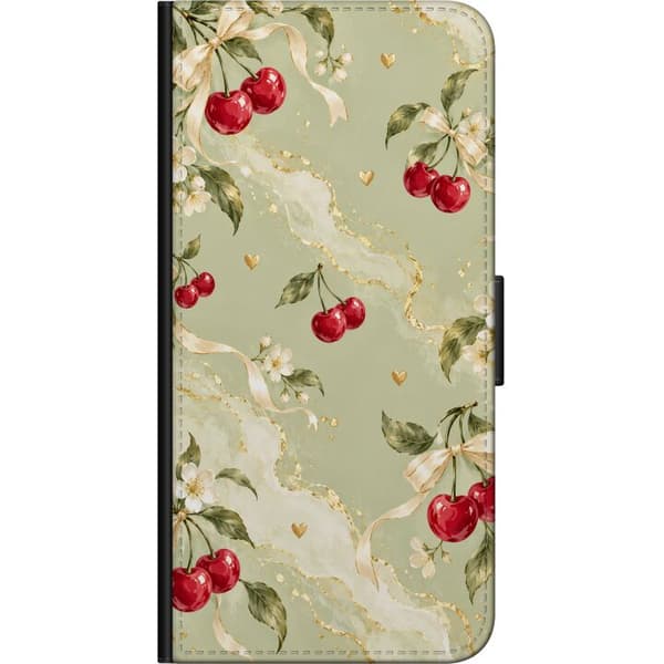 Kompatibel Tegnebogsetui til Xiaomi Redmi Note 10S Kirsebærblomst grøn