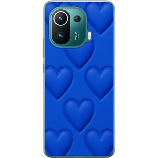 Xiaomi Mi 11 Pro Läpinäkyvä kuori Siniset Sydämet