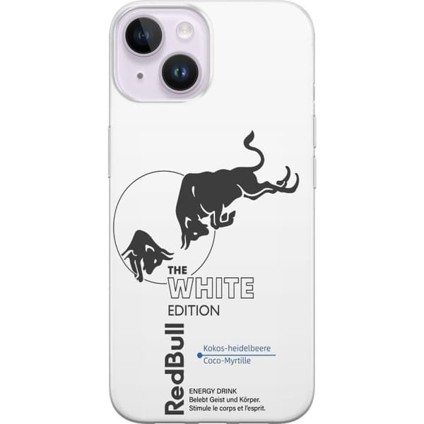 Kompatibelt Mobildeksel til Apple iPhone 14 Plus Minimalistisk hvit energidrikk-inspirert design hvit