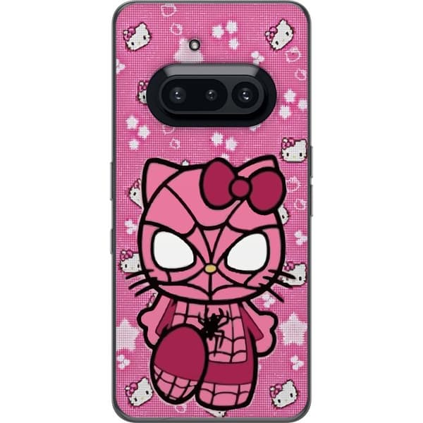 Kompatibelt Mobildeksel til Nothing Phone (3a) Rosa katt i spindeldräkt rosa