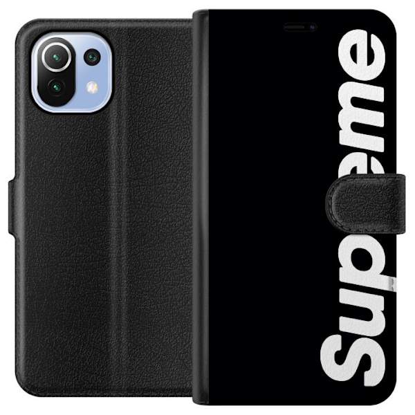 Xiaomi Mi 11 Lite Plånboksfodral Supreme Svart Vit Streetwear Design Klassisk Modeikon Trend Urban Stil Grafiskt Motiv Populär