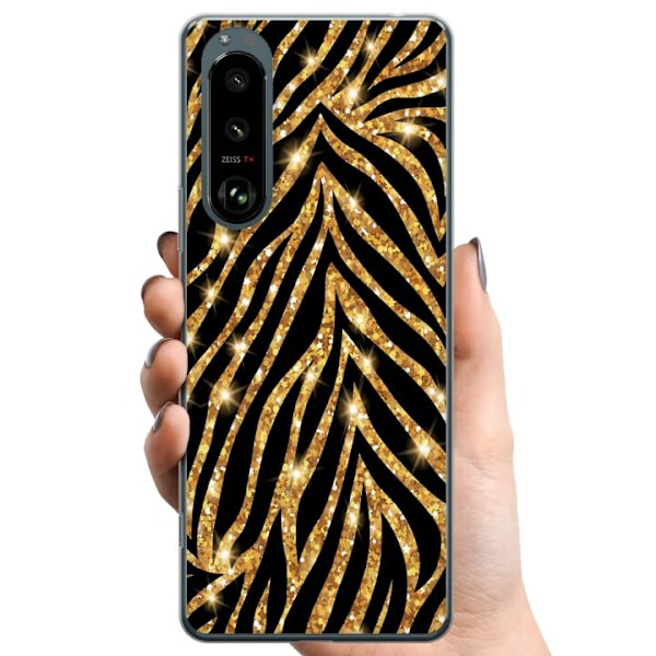 Sony Xperia 5 III TPU Mobilcover Guld & Glitter