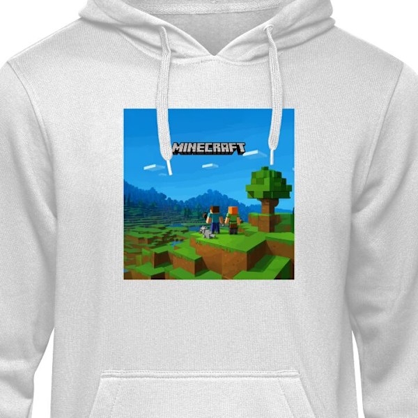 Hoodie til Voksen | Behagelig Hættetrøje Minecraft Nøglekunst grå M
