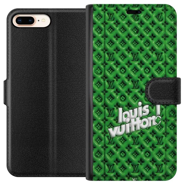 Yhteensopiva Lompakkokotelo Apple iPhone 8 Plus Innoitettu vihreä monogrammi logolla vihreä