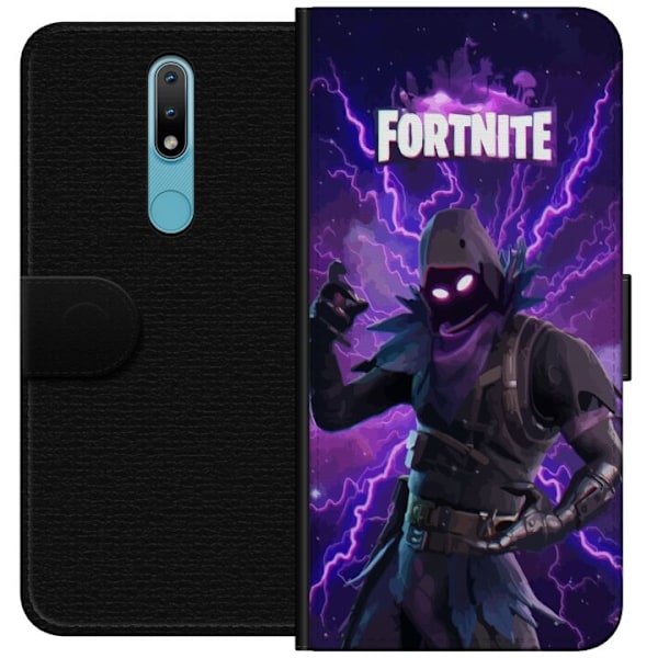 Nokia 2.4 Plånboksfodral Fortnite Raven – Mörk Stridsikon från Battle Royale