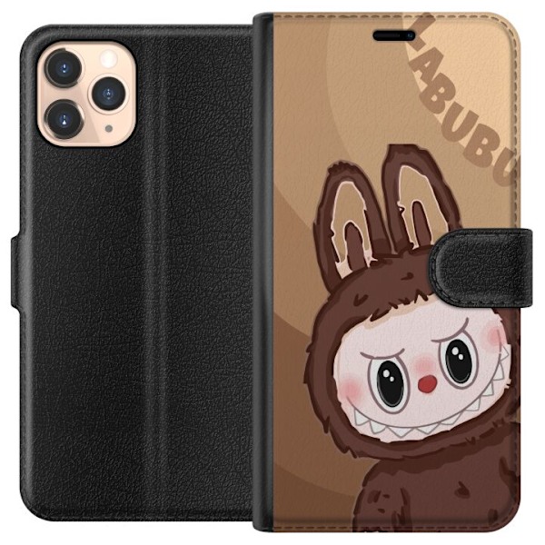 Apple iPhone 11 Pro Lompakkokotelo Labubu Pilvipieni - Valkoinen ja Sininen Suunnittelu Söpöllä Tyylillä