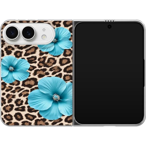 Kompatibel Mobilcover til Apple iPhone Duo Brun blomsterleopard brun