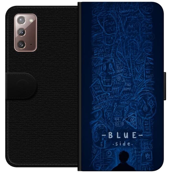 Kompatibelt Lommeboketui til Samsung Galaxy Note20 Blue Side illustration blå