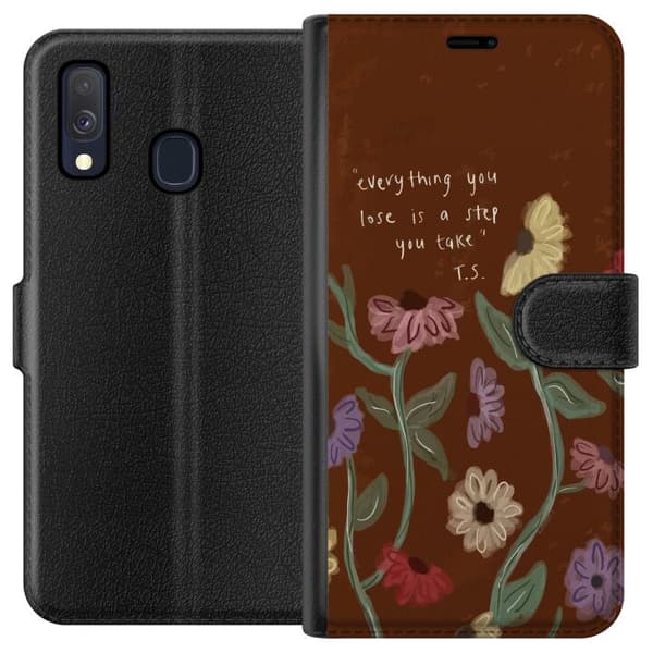 Kompatibel Tegnebogsetui til Samsung Galaxy A40 Blomster