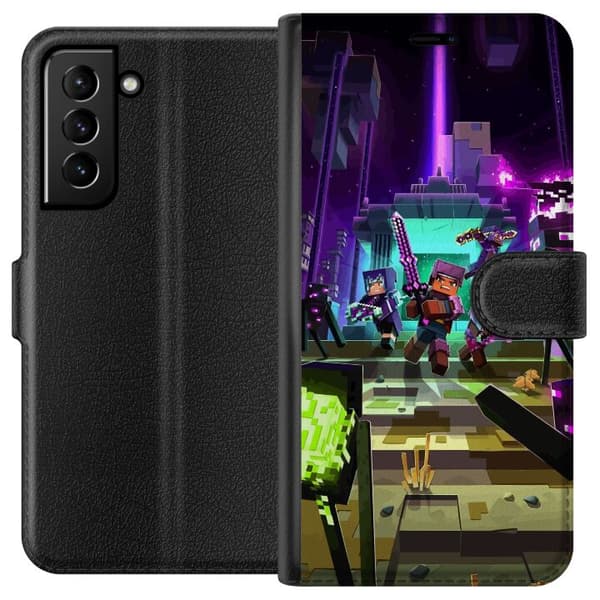 Kompatibel Tegnebogsetui til Samsung Galaxy S21+ 5G Minecraft