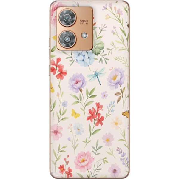 Motorola Edge 40 Neo Läpinäkyvä kuori Kukat