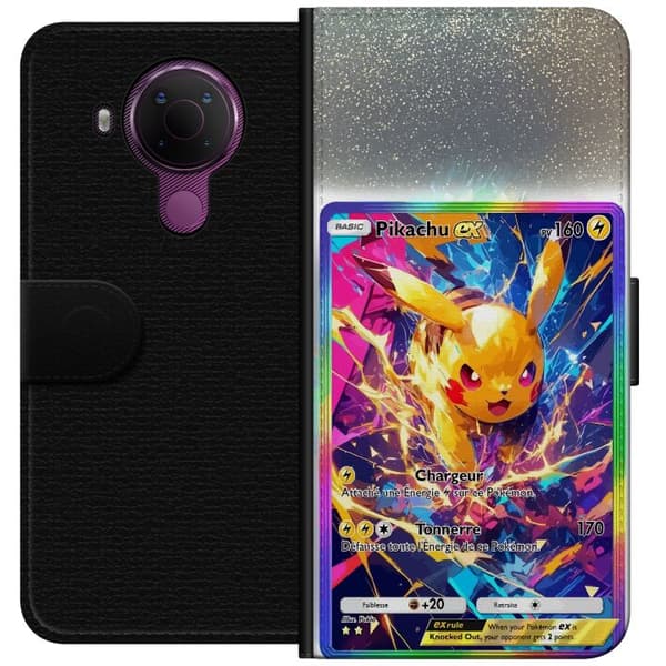Kompatibelt Lommeboketui til Nokia 5.4 Pikachu gul