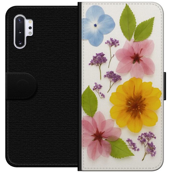 Samsung Galaxy Note10+ Tegnebogsetui Pressede blomster