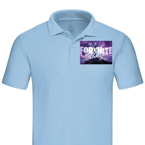 Poloshirt til Voksen | Elegant Poloshirt Fortnite Lyseblå Medium