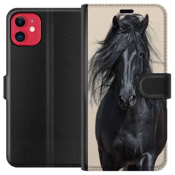 Kompatibel Tegnebogsetui til Apple iPhone 11 Hest