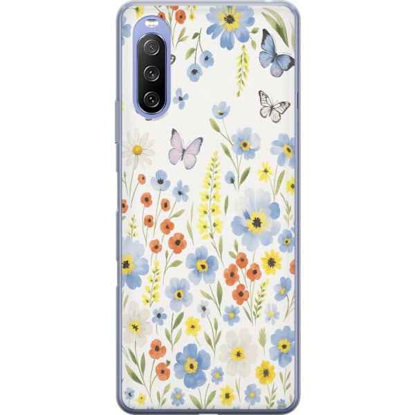 Sony Xperia 10 III Lite Gennemsigtig cover Sommerblomster