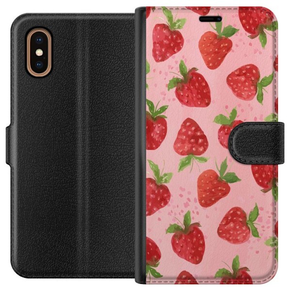 Apple iPhone XS Max Lommeboketui Jordbærdrømmer - Retro-stil