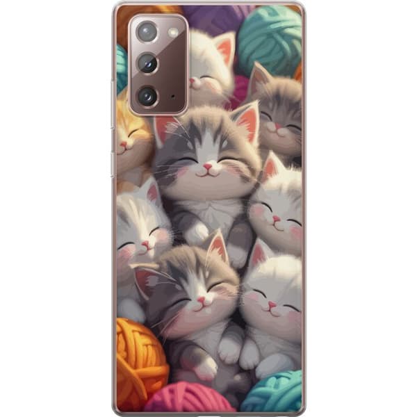 Kompatibelt Mobildeksel til Samsung Galaxy Note20 Sovande kattungar beige