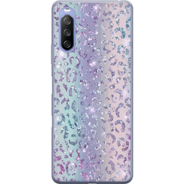 Sony Xperia 10 III Lite Gennemsigtig cover Glitter Leopard