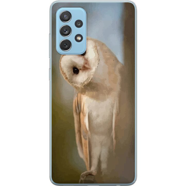 Samsung Galaxy A52 5G Genomskinligt Skal Uggla Nyfiken Blick Fågelmotiv Skog Natur Grafiskt Design Populärt Motiv Djur Tema Dekoration