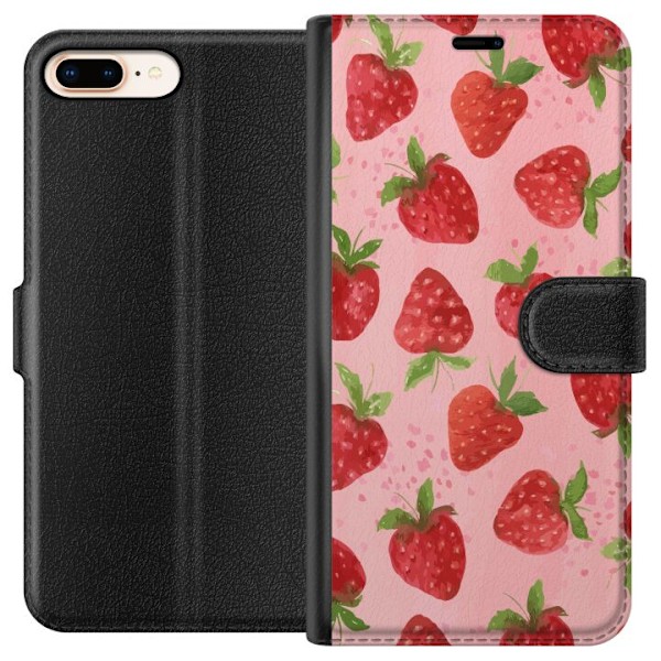 Apple iPhone 8 Plus Lommeboketui Jordbærdrømmer - Retro-stil
