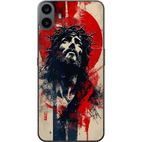 Nothing CMF Phone 1 Läpinäkyvä kuori Jeesus ristillä - kristillinen aihe vahvalla symboliikalla uskosta ja toivosta