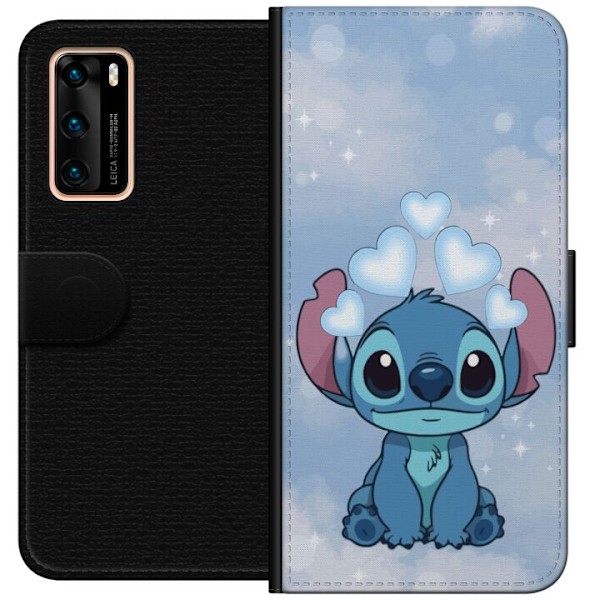 Huawei P40 Tegnebogsetui Stitch Hoppende Glæde - Sjovt Design