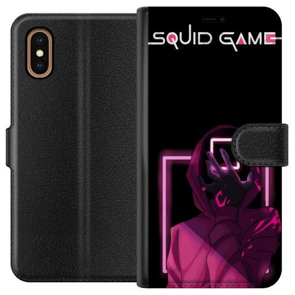 Apple iPhone XS Max Lompakkokotelo Squid Game Teema Suosittu Sarja Motiivi Graafinen Ikoninen Suunnittelu Aasialainen Popkulttuuri Jännitys Draama