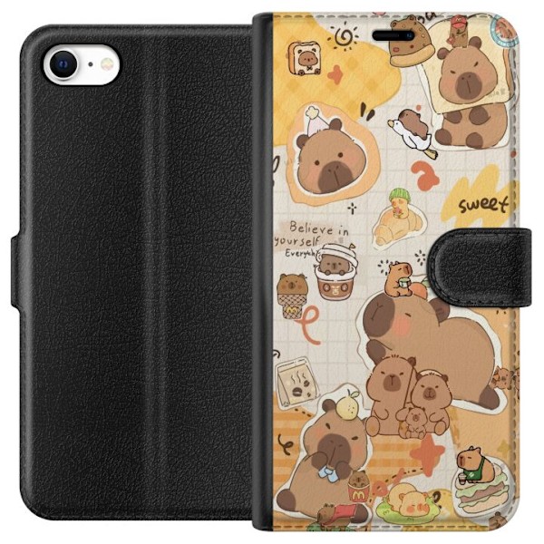 Apple iPhone 6 Plånboksfodral Kawaii capybara mobilskal med gulliga djurmotiv
