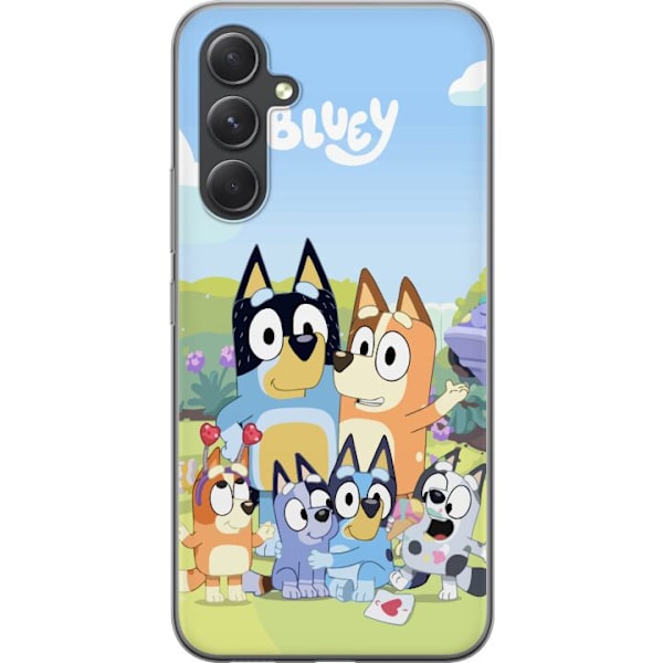Samsung Galaxy S24+ Genomskinligt Skal Bluey mobilskal med hela familjen i färgglad design